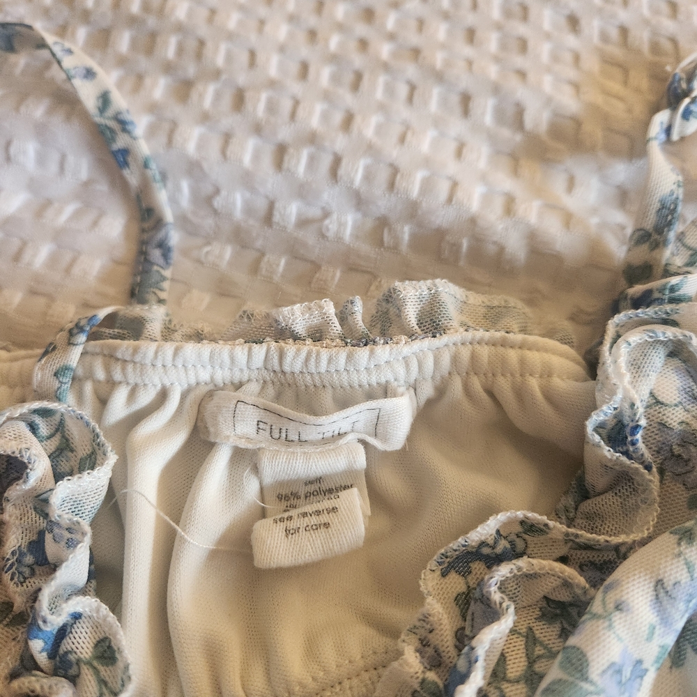 Floral Blue and White Women's Dress - Picture 3 of 4